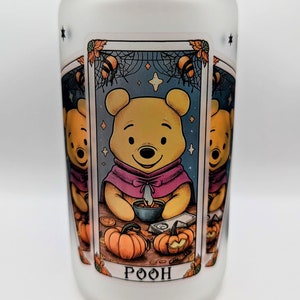 Lata de vidrio Libby de 16 oz con forma de osito Pooh