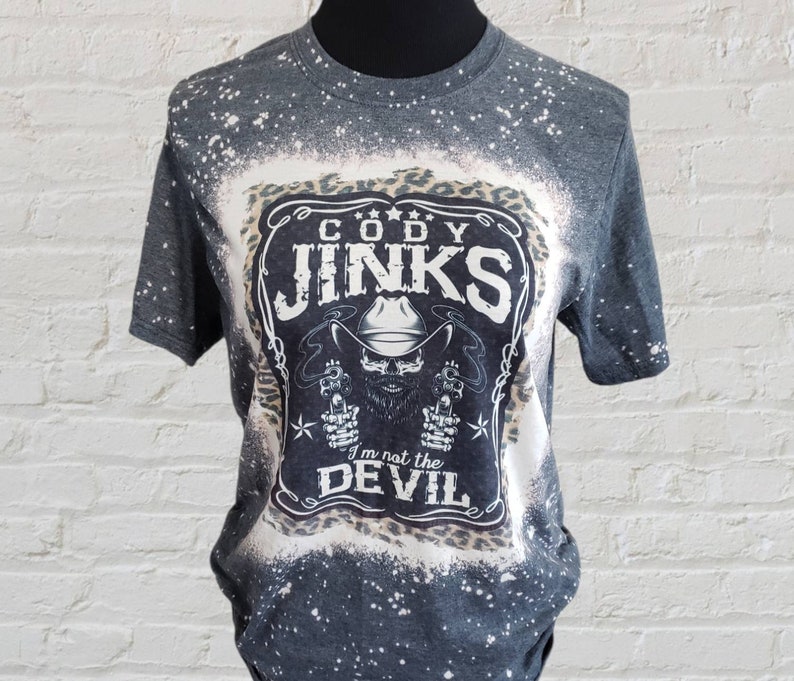 Country Music Shirt I/'m Not the Devil Bleached Shirt Cody Jinks Bleached Shirt Bleach Shirt