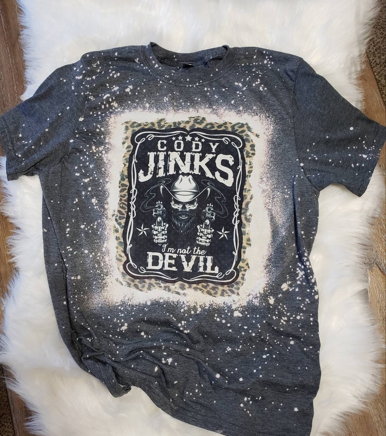 Country Music Shirt I/'m Not the Devil Bleached Shirt Cody Jinks Bleached Shirt Bleach Shirt