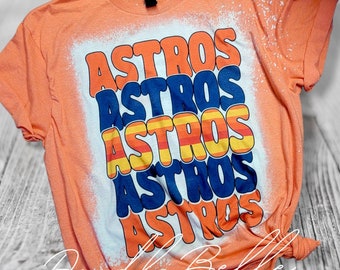 Retro Astros Bleached Shirt Plus Size Options 