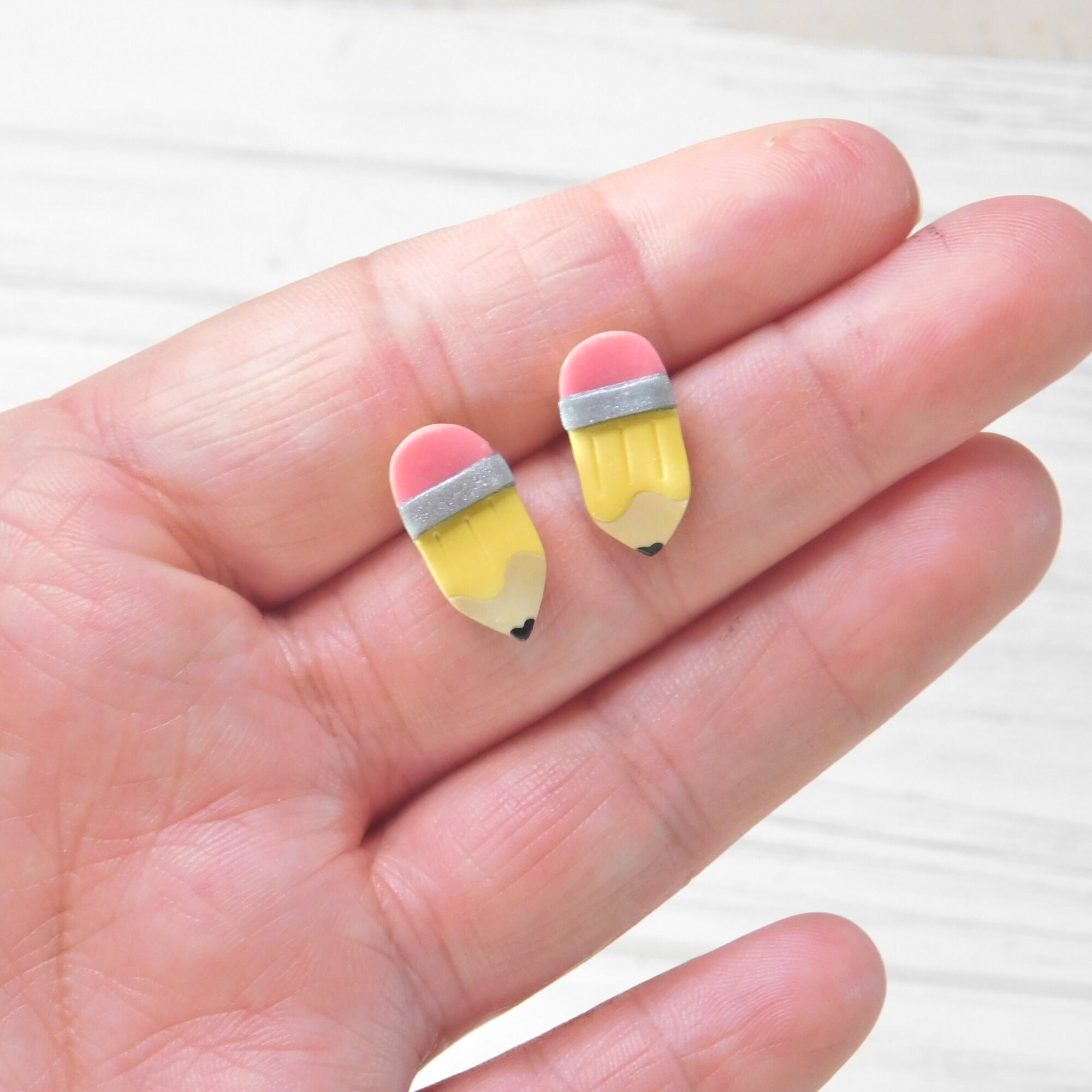 Pencil Polymer Clay Earrings Gifts for Teachers Fun Etsy