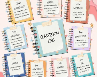 Notebooks Original Design- Funny Classroom Jobs Decor (Editable CANVA link)