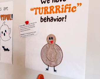 Thanksgiving Behavior Anchor Chart- Digital