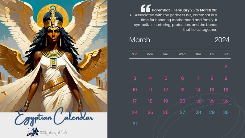 2024 Egyptian Calendar digital Download - Etsy
