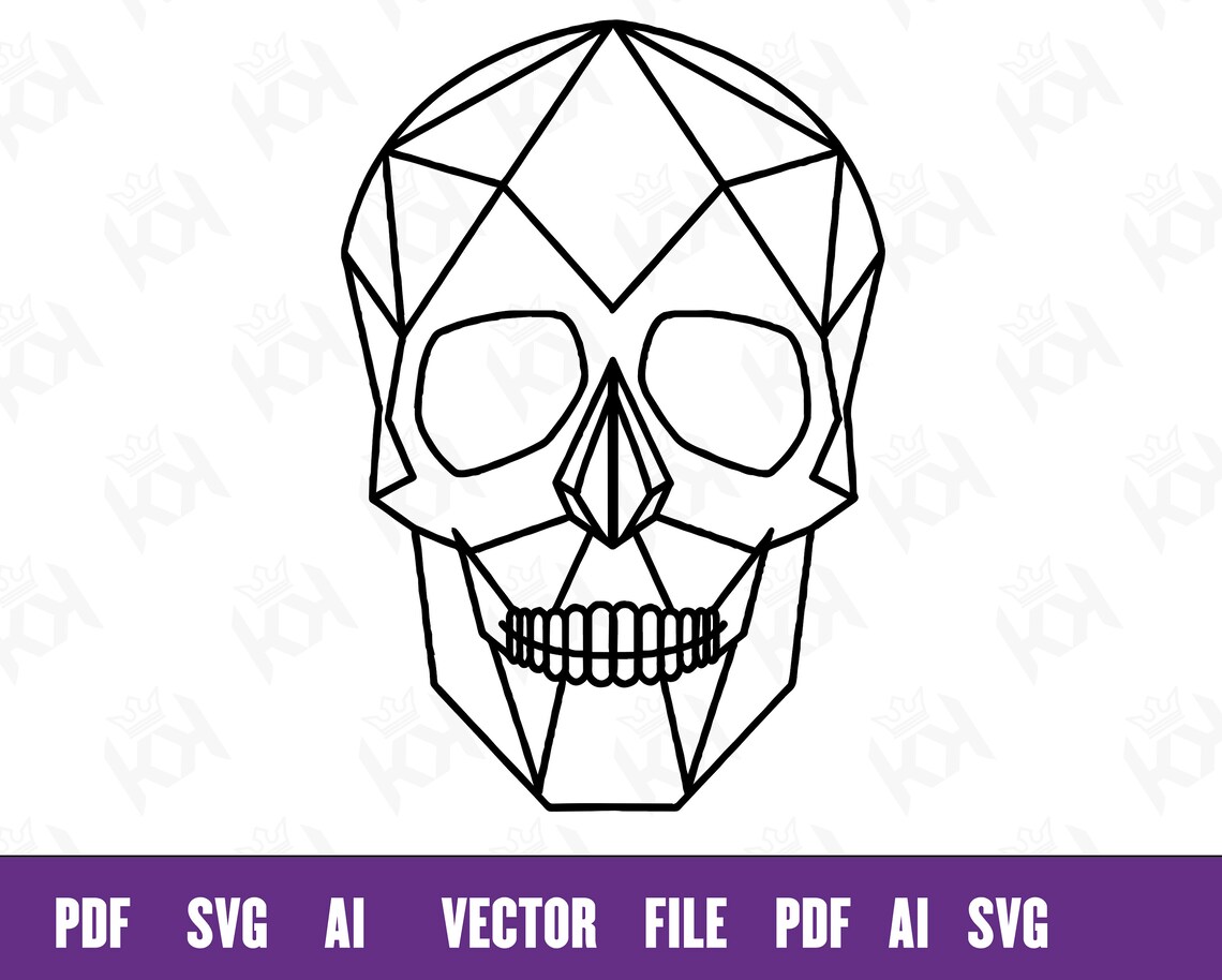 Geometric Skull design geometry halloween skeleton - Etsy France