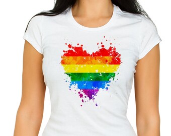 Rainbow Heart Shirt Etsy
