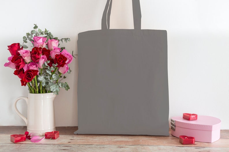 Iron Grey plain unprinted tote bag colourful 100/% Cotton
