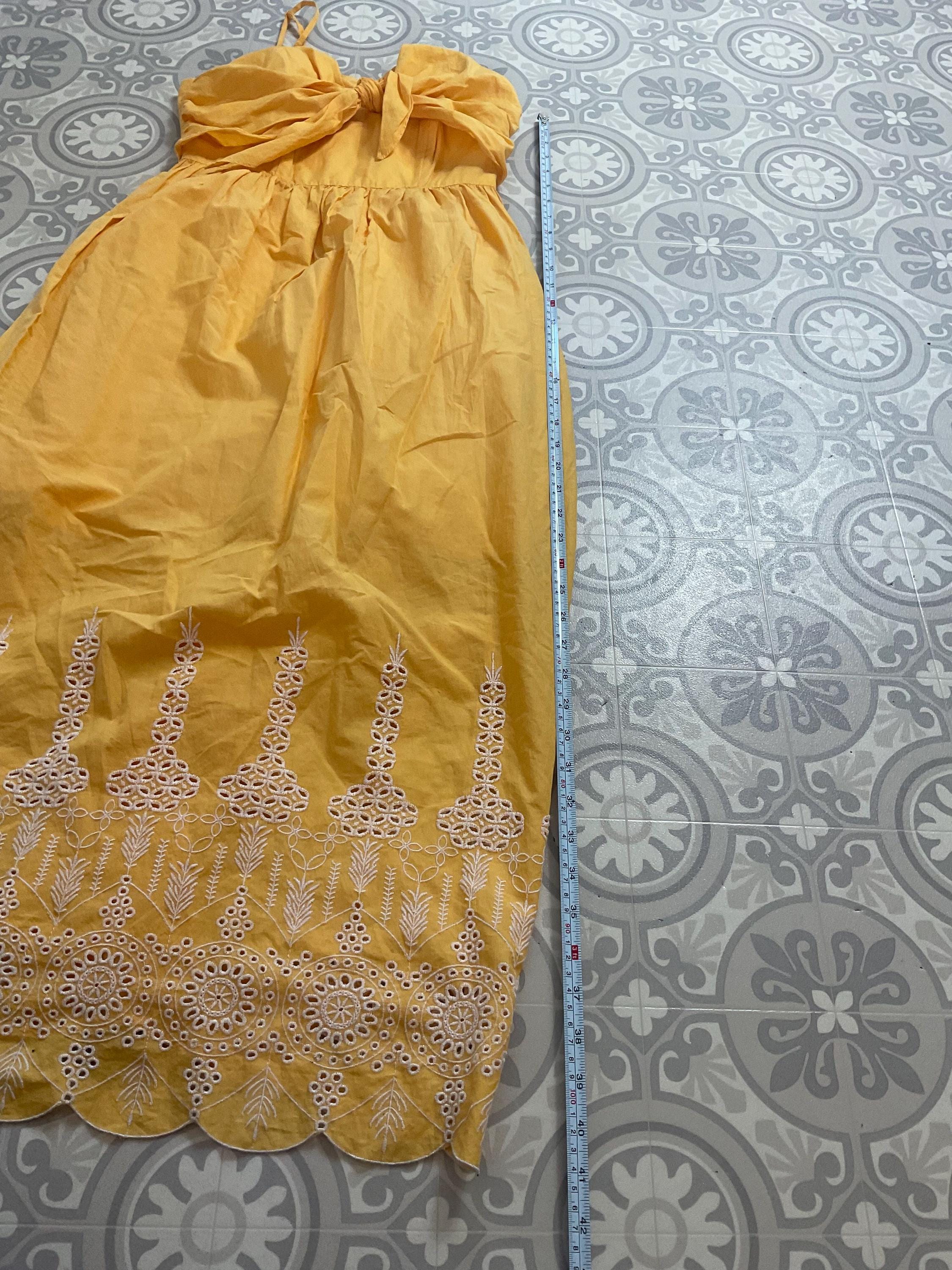 green emerald velvet dress Stella McCartney Girls Embroidered Flower Dress in Yellow 12 Yrs