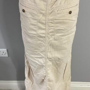 Free People Maxi skirt cream chino drawstring front split pockets label * Bild 4