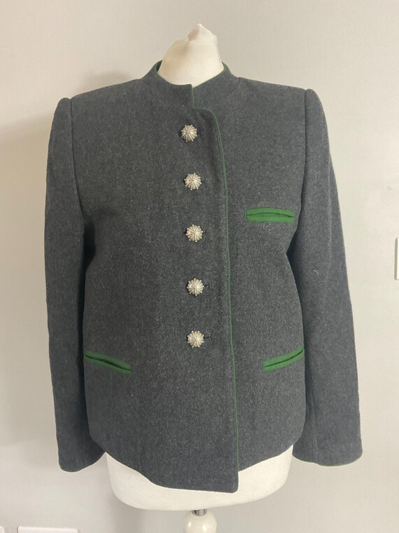 VTG black statement button inverted pleat blazer … - image 1