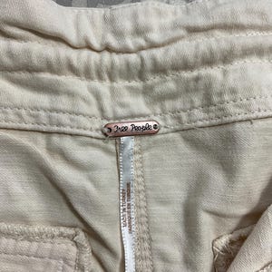 Free People Maxi skirt cream chino drawstring front split pockets label * Bild 5
