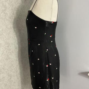 Urban Outfitters Black Mini Dress Floral Embroidered Mesh Y2K Party Size S image 4