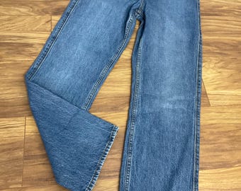 U.S. Polo Assn Womens Jeans UK 12 W30 Long Straight Fit Blue Denim Y2K Leg