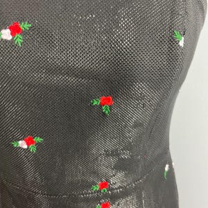 Urban Outfitters Black Mini Dress Floral Embroidered Mesh Y2K Party Size S image 3