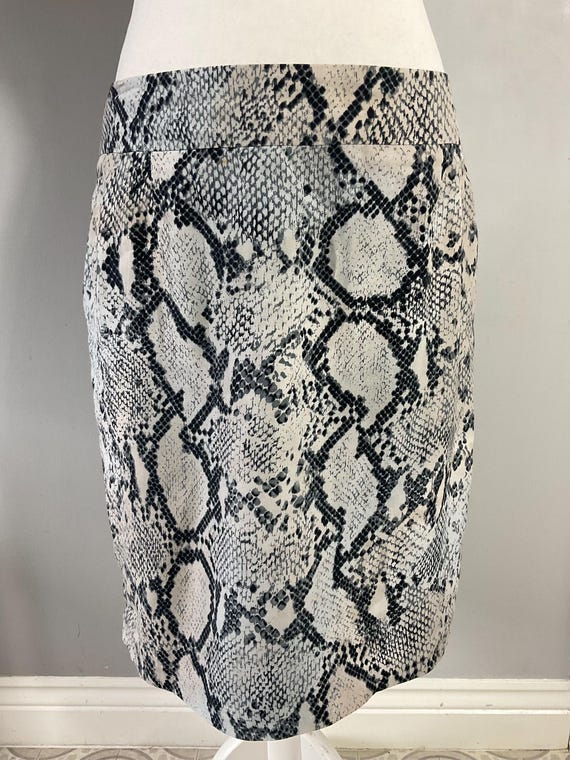 Laura Ashley snake python print viscose midi penc… - image 1