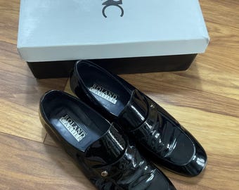 Roland Cartier Patent Leather Loafers UK 10 EU 44 Black Smart Formal Office Shoe