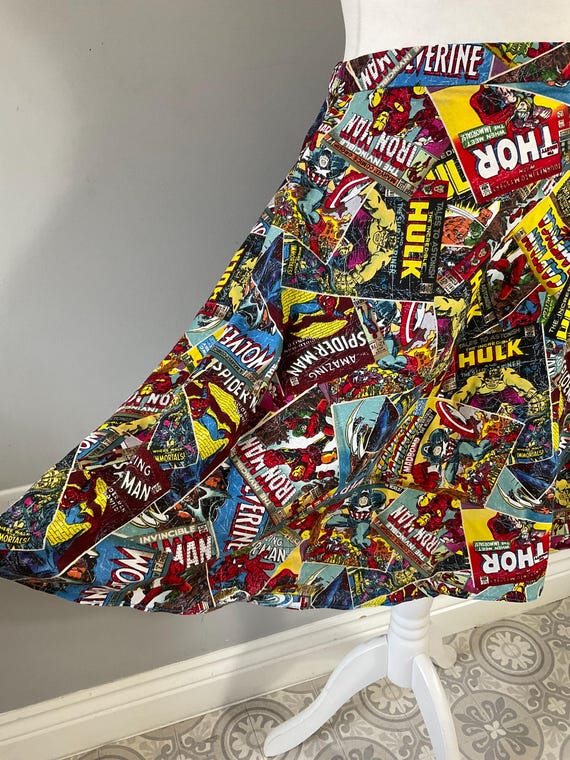 Marvel comics multicoloured full circle midi Skir… - image 2