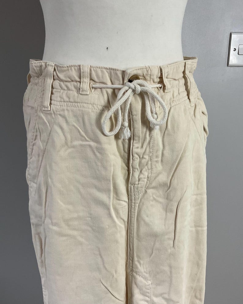 Free People Maxi skirt cream chino drawstring front split pockets label * Bild 2