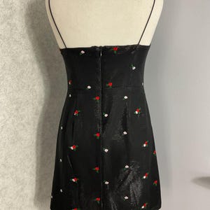 Urban Outfitters Black Mini Dress Floral Embroidered Mesh Y2K Party Size S image 5