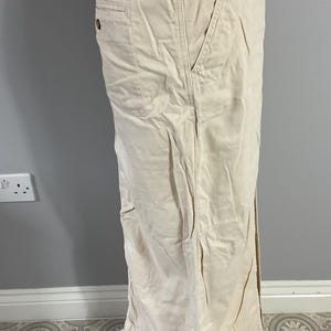 Free People Maxi skirt cream chino drawstring front split pockets label * Bild 3