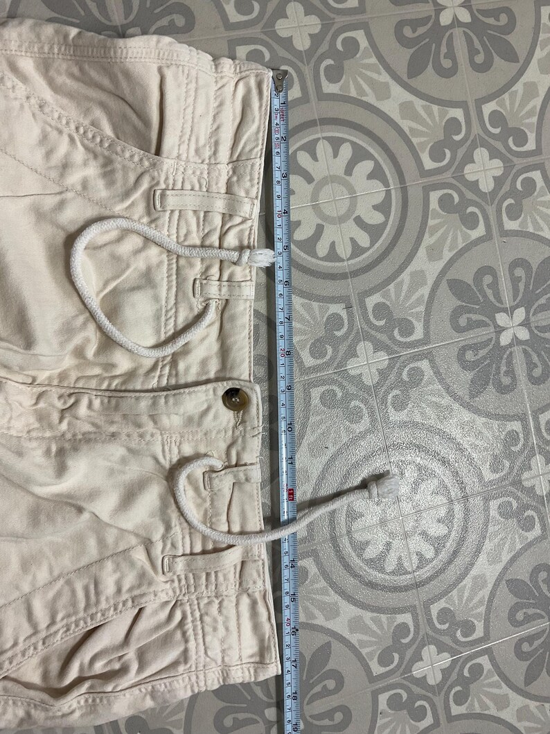 Free People Maxi skirt cream chino drawstring front split pockets label * Bild 7