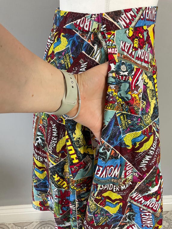Marvel comics multicoloured full circle midi Skir… - image 5
