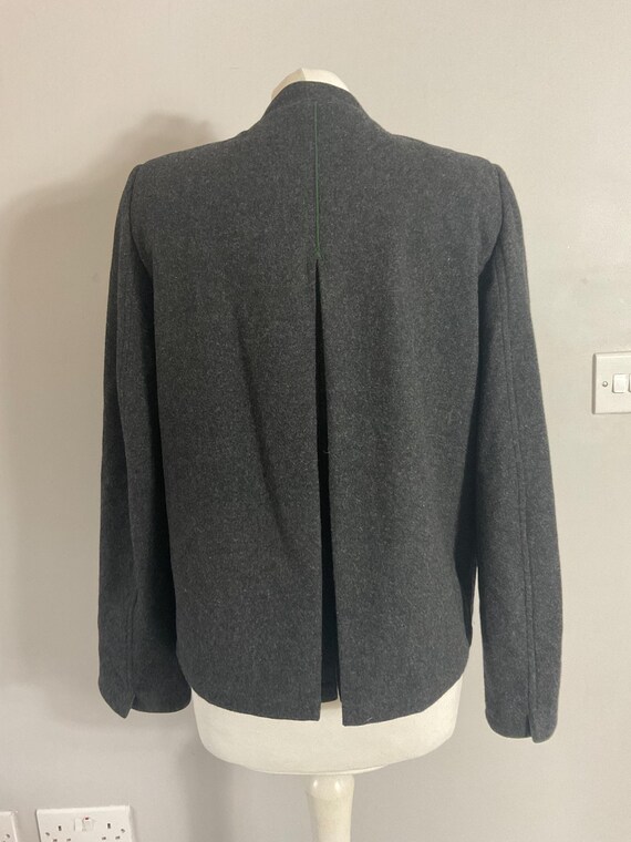 VTG black statement button inverted pleat blazer … - image 4