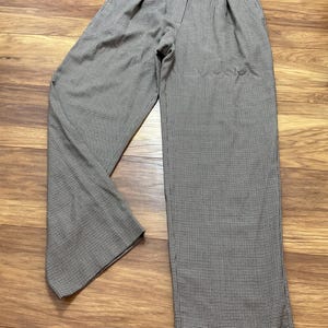 Massimo Dutti Trousers UK 10 Wool Blend Houndstooth Wide Leg Smart Tailored Chic