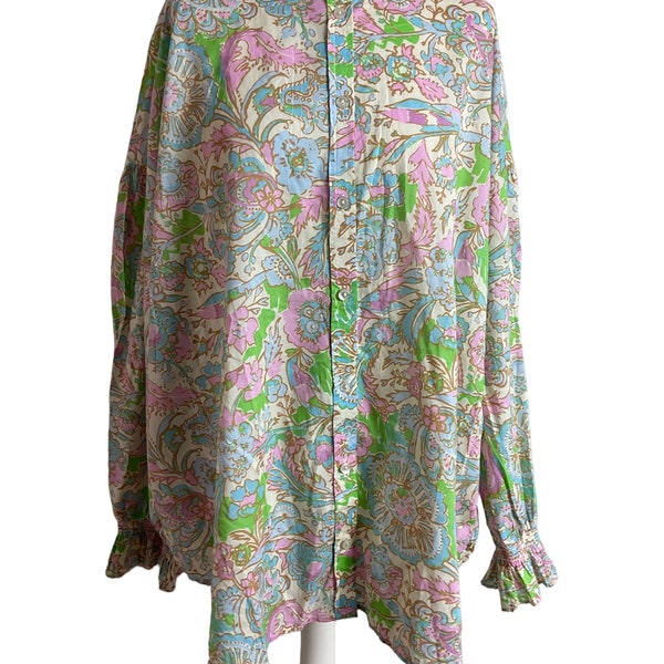 Fabienne Chapot Lexi floral print lightweight Indian cotton top blouse 44 UK 16