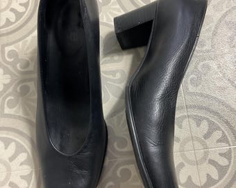 Arche LN court shoes heels black leather low block heels EU 40 UK 7 work smart
