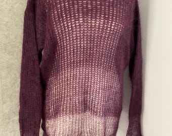 Diesel Mohair Blend Jumper Purple Fluffy Knit Grunge Y2K Oversized Sweater S M