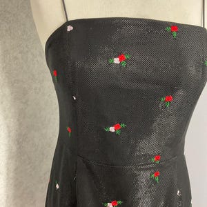 Urban Outfitters Black Mini Dress Floral Embroidered Mesh Y2K Party Size S image 2