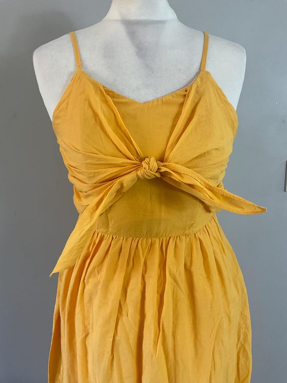 h&m yellow embroidered dress Women's Dark yellow Embroidered strappy dress