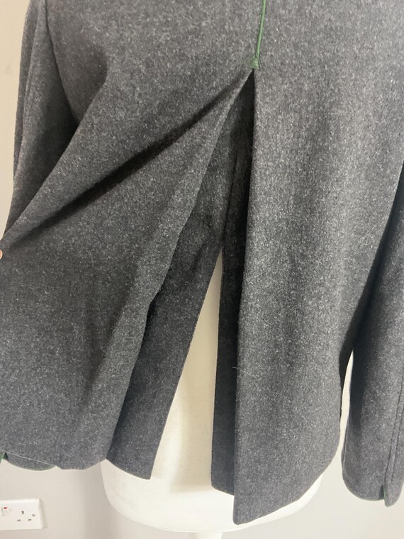 VTG black statement button inverted pleat blazer … - image 5