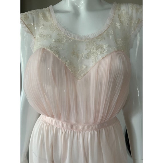 Vintage 50s 60s Juliana Lingerie blush pink lace … - image 3