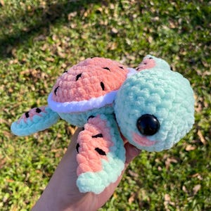 Small Crochet turtle (watermelon turtle)