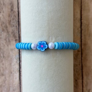 Baby Blue with Flower Bracelet | Friendship Bracelet | Bracelet Exchange