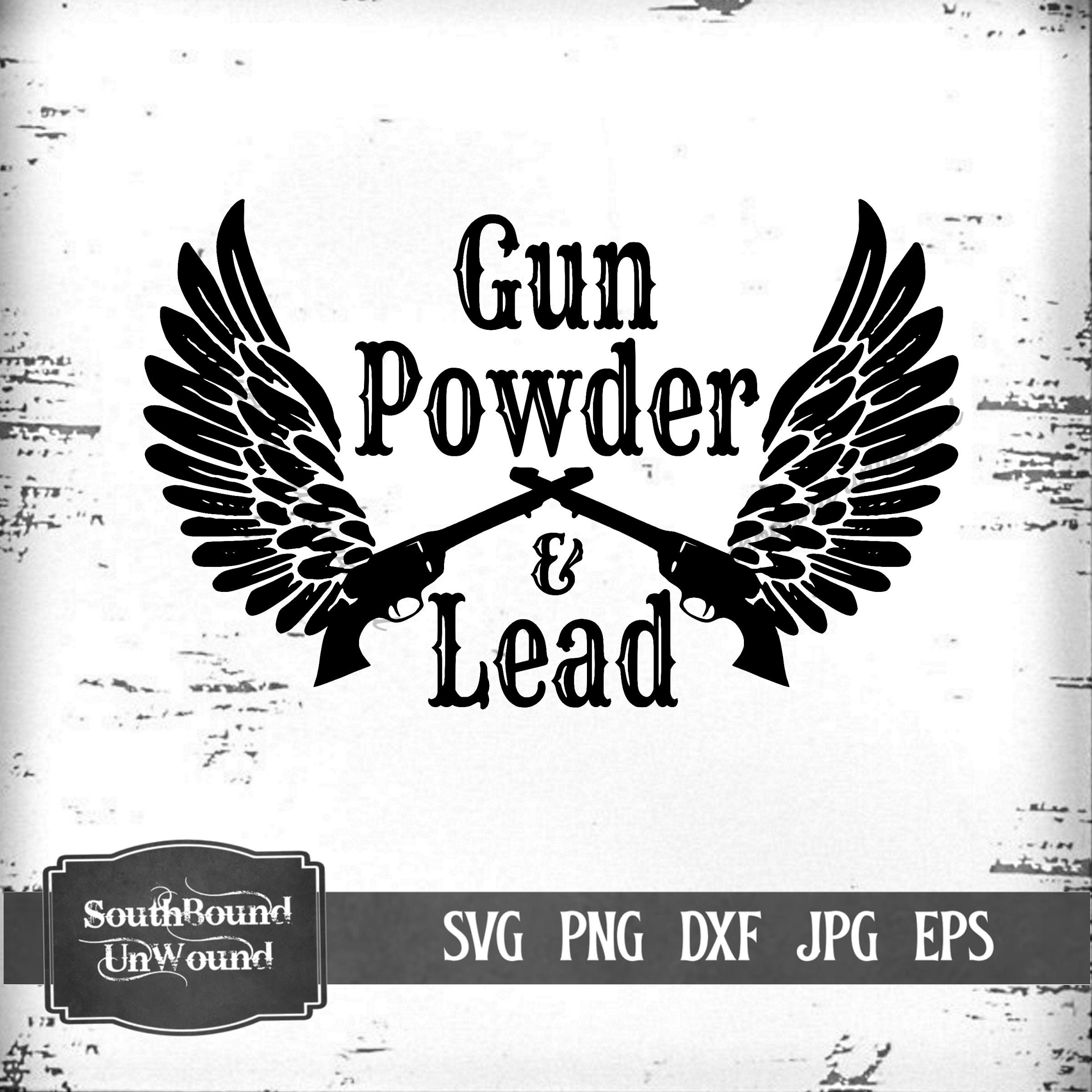 Gun Powder and Lead SVG Instant Download Printable Clip Art Country