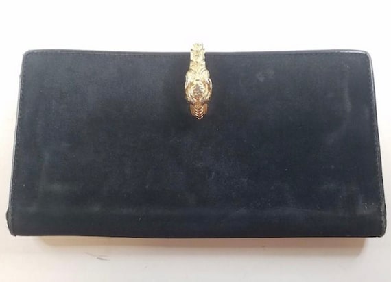 Rare Gucci Suede Wallet with Snake Head - image 1