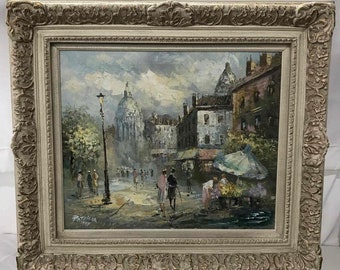 Original Oil Impressionist Painting - Parisian Motif - Signed Patricia - Framed