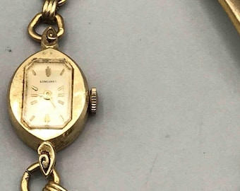 14k Longines Vintage Moss Agate Bracelet Watch