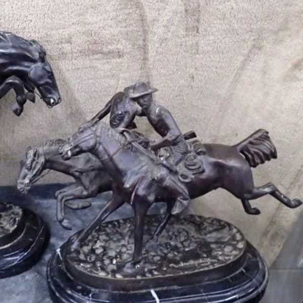 Western Bronze Statue Etsy