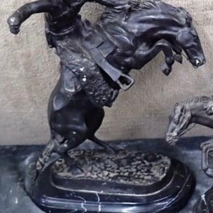 Bronze Horse Western Sculpture Signed