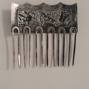 Vintage Sterling Silver Hair Comb - Etsy