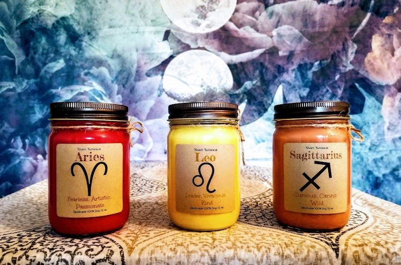 Zodiac Candles Astrology Candle Birthday Candles Etsy