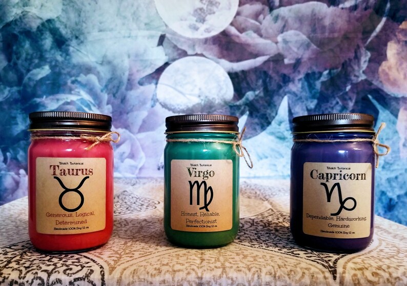 Zodiac Candles Astrology Candle Birthday Candles Etsy