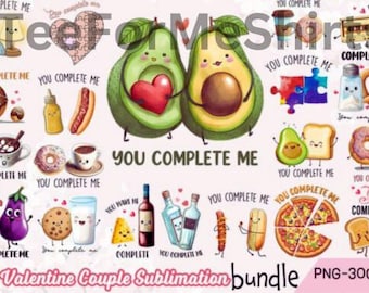 Food Pun Funny Valentine PNG Sublimation Bundle, Valentines Day PNG, Food Pun Png, Funny Couple Png, Corny Couple Gift Valentine Sublimation