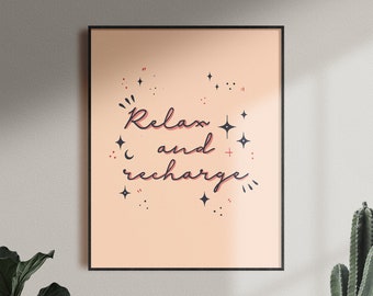 Relax and recharge  |  minimal  |  Poster | digital print