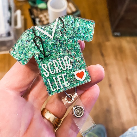 Handmade Scrub Life Badge Reel: Custom Nurse Gift