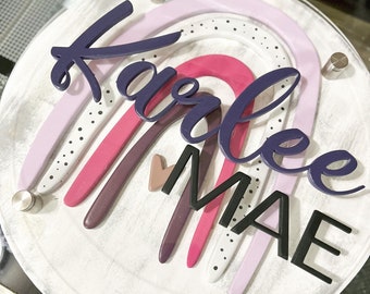 Custom Rainbow Name Sign: Wood & Acrylic Nursery Decor